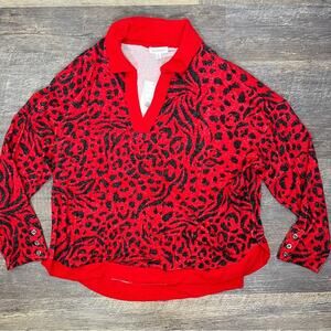 NWT Westbound Red and Gray knit top size XL B135